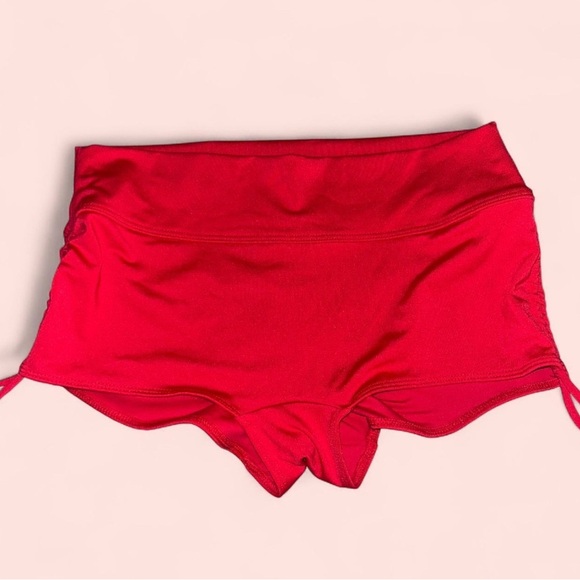PINK Victoria's Secret Red Athletic Shorts with Ruched Sides - Picture 4 of 6